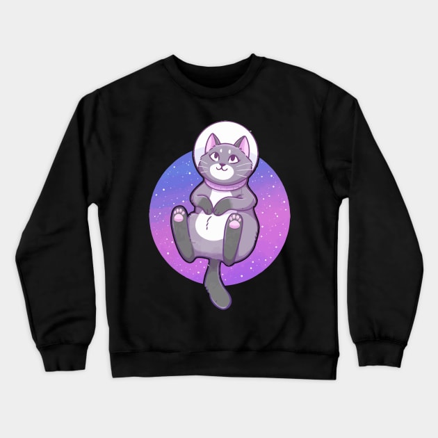 Astronaut Space Kitty Crewneck Sweatshirt by annabellaaa